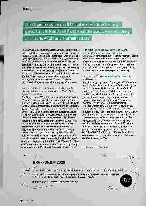 Vorschauseite 3: Notfallversorgung: Ein offenes Scheunentor für die KV