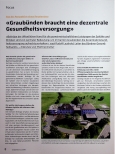 Vorschauseite 1: "Graubünden braucht eine dezentrale Gesundheitsversorgung."