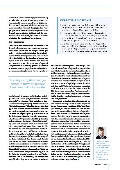 Vorschauseite 2: Personalunion von Einrichtungs leitung und PDL unzulässig?