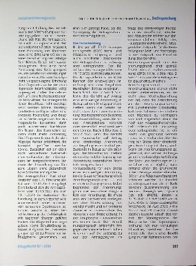 Vorschauseite 5: Zum Anspruch auf Versorgung mit einem Huntington-Bett in einer vollstationären Pflegeeinrichtung