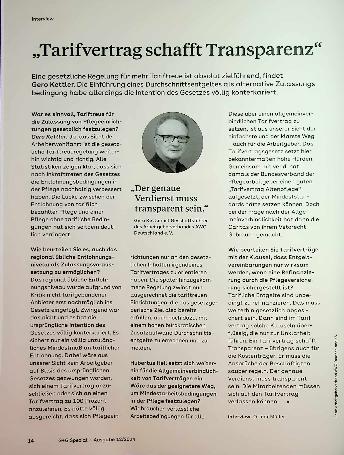Vorschauseite 1: "Tarifvertrag schafft Transparenz"