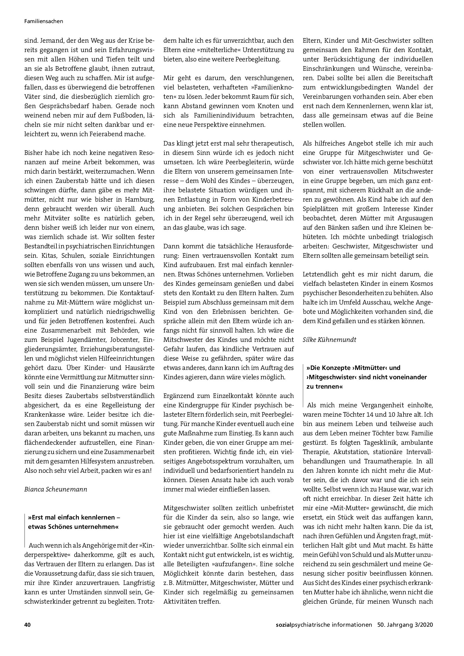 Vorschauseite 3: Praxis und Praxisvisionen von Mit-Müttern und Mit-Geschwistern