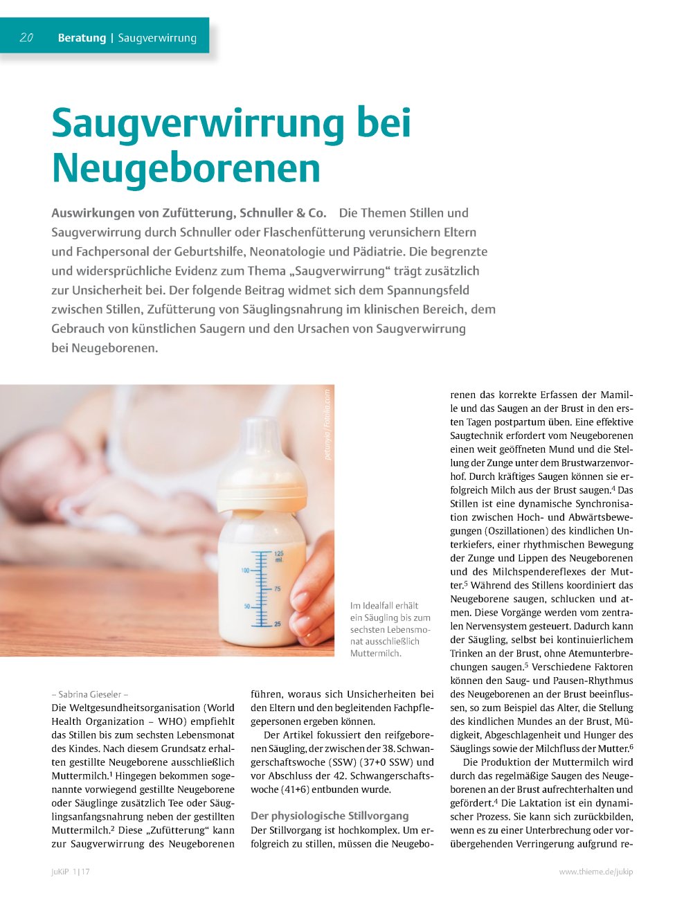 Vorschauseite 1: Saugverwirrung bei Neugeborenen