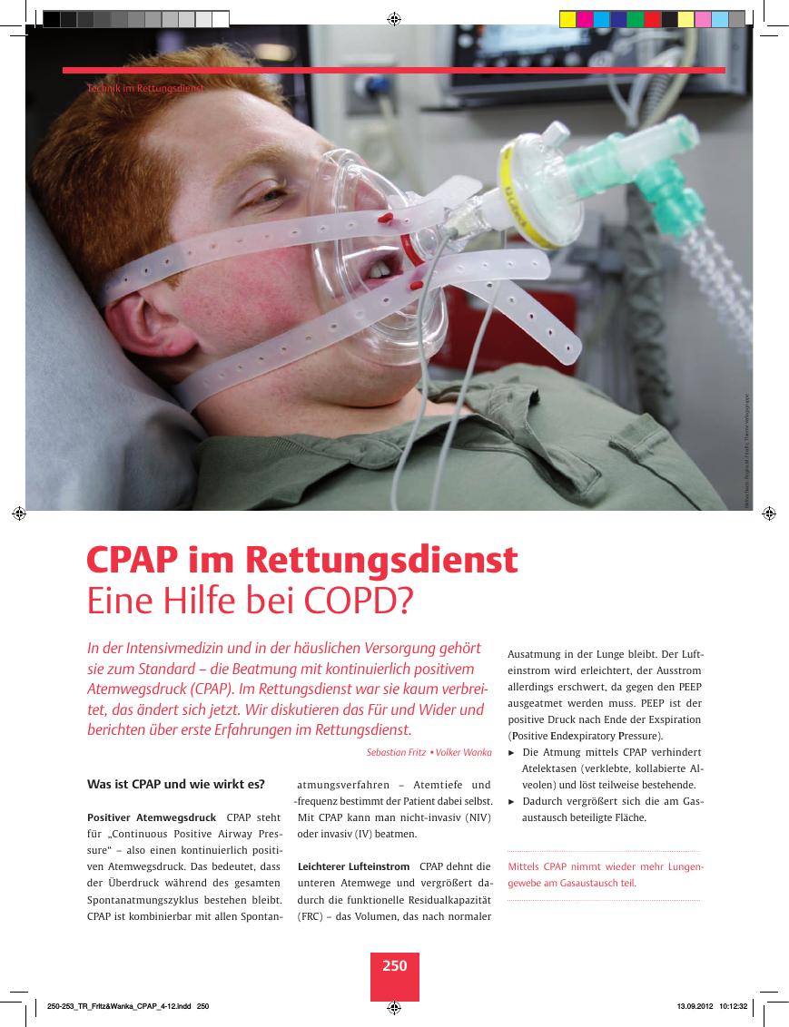 Vorschauseite 1: CPAP im Rettungsdienst? Eine Hilfe bei COPD?
