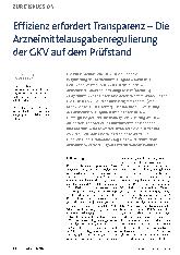 Vorschauseite 1: Effizienz erfordert Transparenz - Die Arzneimittelausgabenregulierung der GKV auf dem Prüfstand