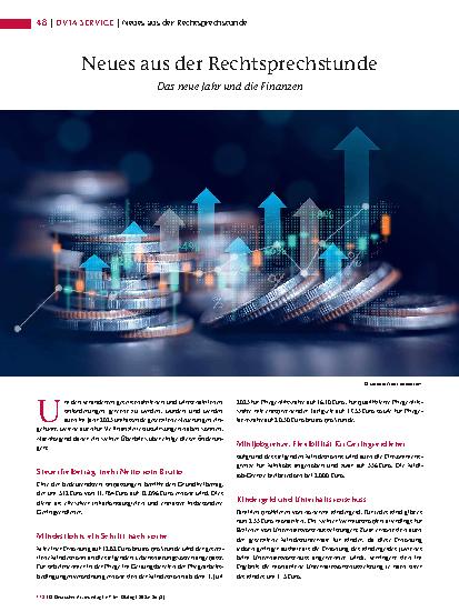 Vorschauseite 1: Neues aus der Rechtsprechstunde Das neue Jahr und die Finanzen