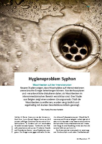 Vorschauseite 1: Hygieneproblem Syphon Waschbecken auf der Intensivstation