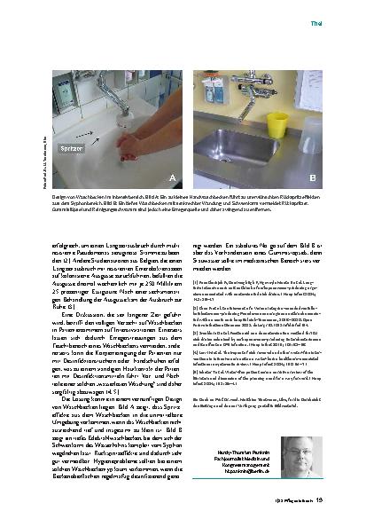 Vorschauseite 3: Hygieneproblem Syphon Waschbecken auf der Intensivstation