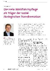 Vorschauseite 1: Die Freie Wohlfahrtspflege als Träger der sozial-ökologischen Transformation