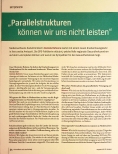 Vorschauseite 1: "Parallelstrukturen können wir uns nicht leisten."