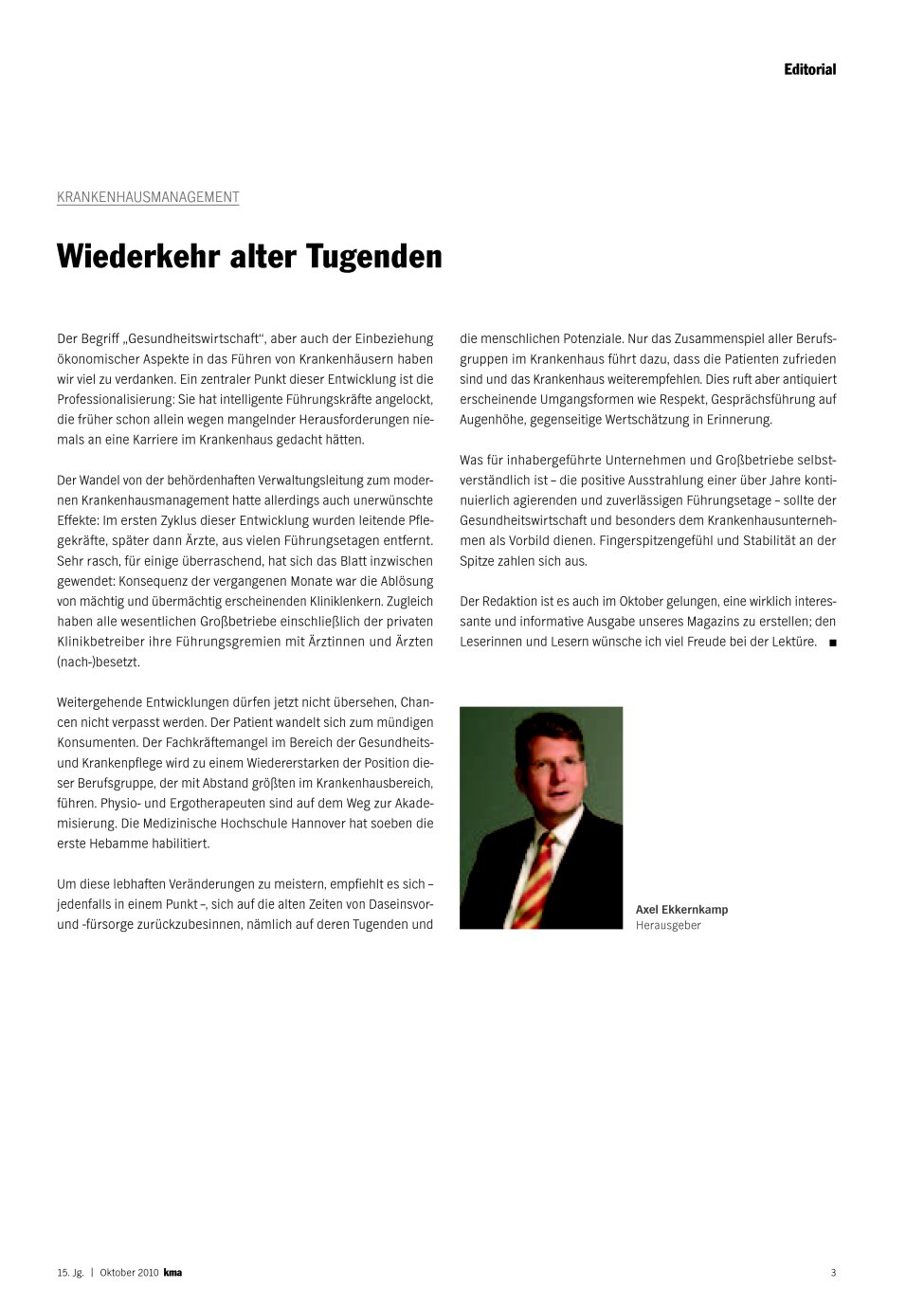 Vorschauseite 1: Wiederkehr alter Tugenden
