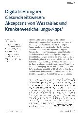 Vorschauseite 1: Digitalisierung im Gesundheitswesen: Akzeptanz von Wearables und Krankenversicherungs-Apps