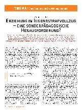 Vorschauseite 1: Erziehung im Jugendstrafvollzug – eine sonderpädagogische Herausforderung?