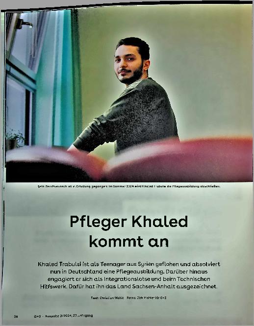 Vorschauseite 1: Pfleger Khaled kommt an.