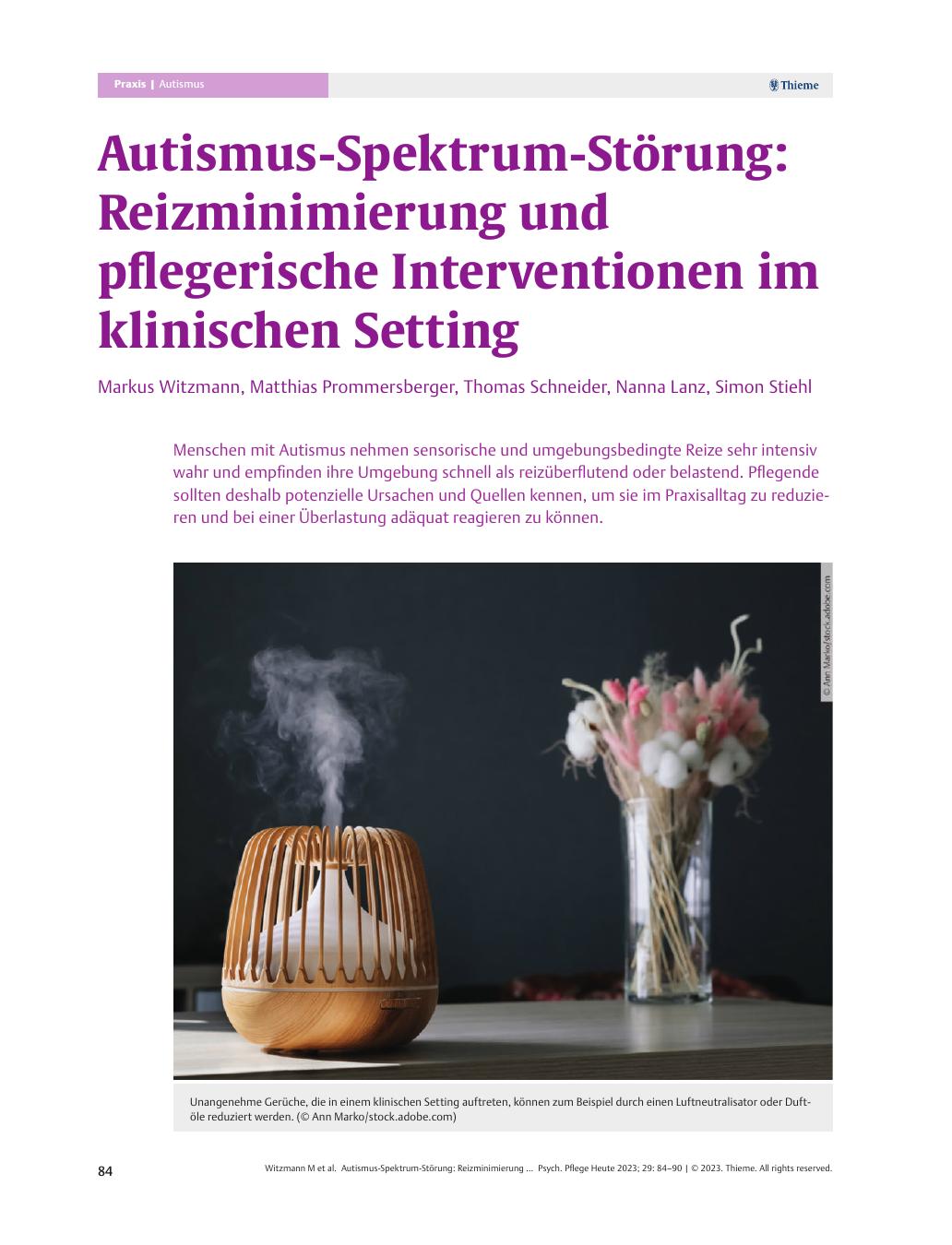 Vorschauseite 1: Autismus-Spektrum-Störung: Reizminimierung und pflegerische Interventionen im klinischen Setting