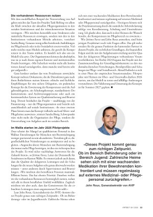 Vorschauseite 4: «Task Shifting»: Artiset entwickelt mit den Kantonen ein Projekt, das dem Personalmangel begegnet