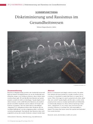 Vorschauseite 1: Diskriminierung und Rassismus im Gesundheitswesen