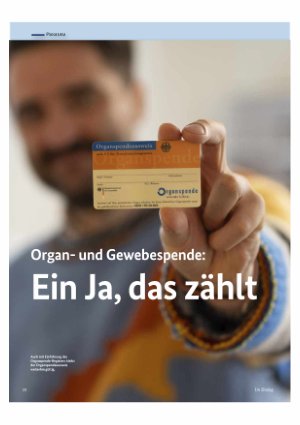 Vorschauseite 1: Organund Gewebespende: Ein Ja, das zählt