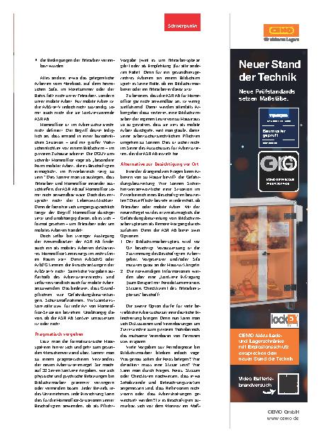 Vorschauseite 2: Neue Arbeitsstättenregel zur Bildschirmarbeit: Gefährdungsbeurteilung auch per Ferndiagnose?