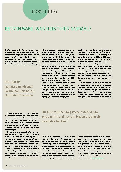 Vorschauseite 1: Beckenmaße: Was heißt hier normal?