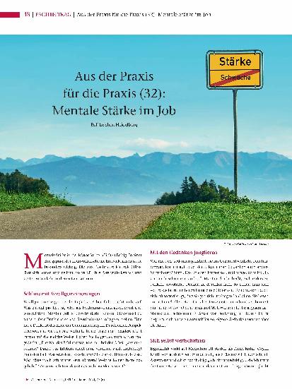 Vorschauseite 1: Aus der Praxis für die Praxis (32): Mentale Stärke im Job