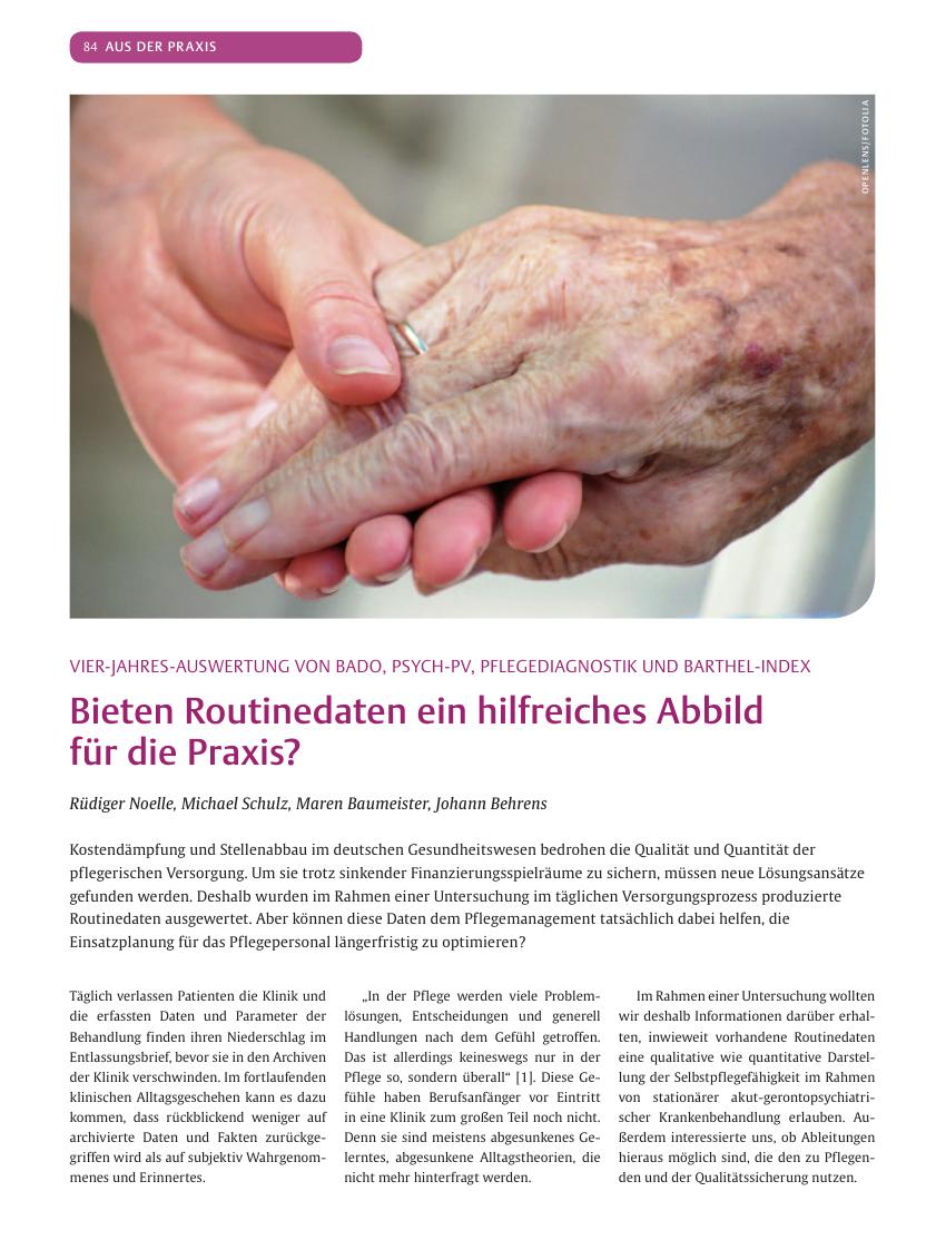 Vorschauseite 1: Bieten Routinedaten ein hilfreiches Abbild für die Praxis?