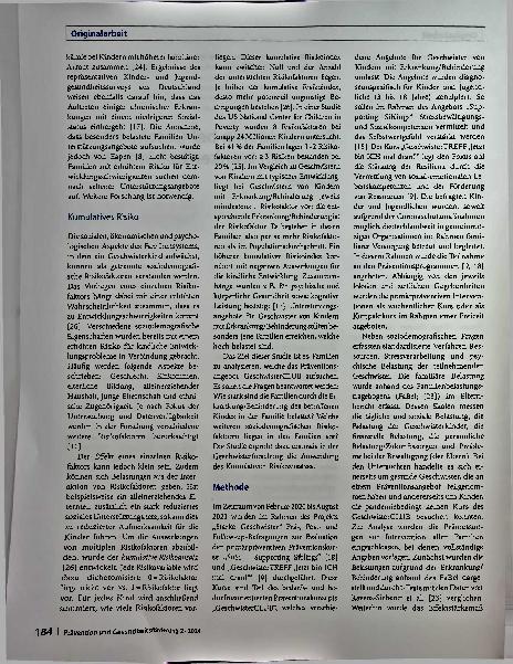 Vorschauseite 2: Risikofaktoren bei Geschwistern chronisch kranker/behinderter Kinder