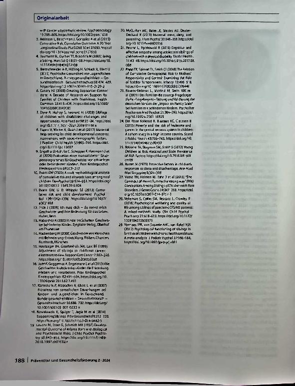 Vorschauseite 6: Risikofaktoren bei Geschwistern chronisch kranker/behinderter Kinder