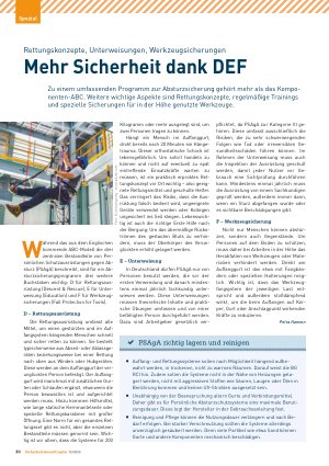Vorschauseite 1: Rettungskonzepte, Unterweisungen, Werkzeugsicherungen Mehr Sicherheit dank DEF