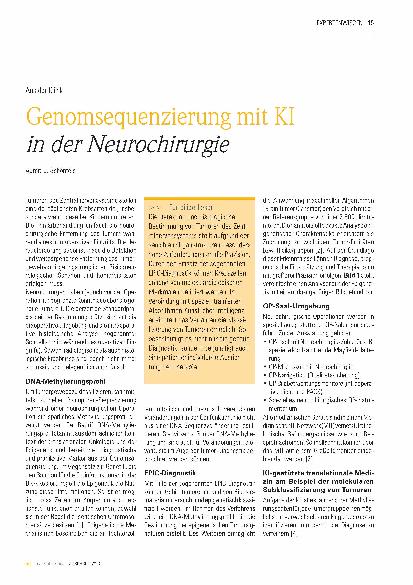 Vorschauseite 1: Genomsequenzierung mit KI in der Neurochirurgie