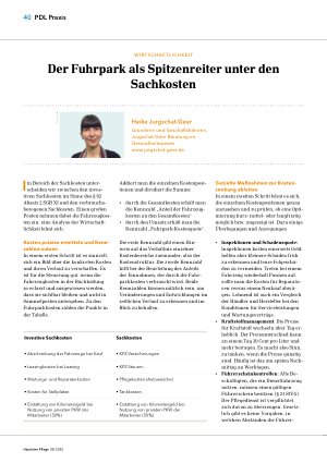 Vorschauseite 1: Der Fuhrpark als Spitzenreiter unter den Sachkosten