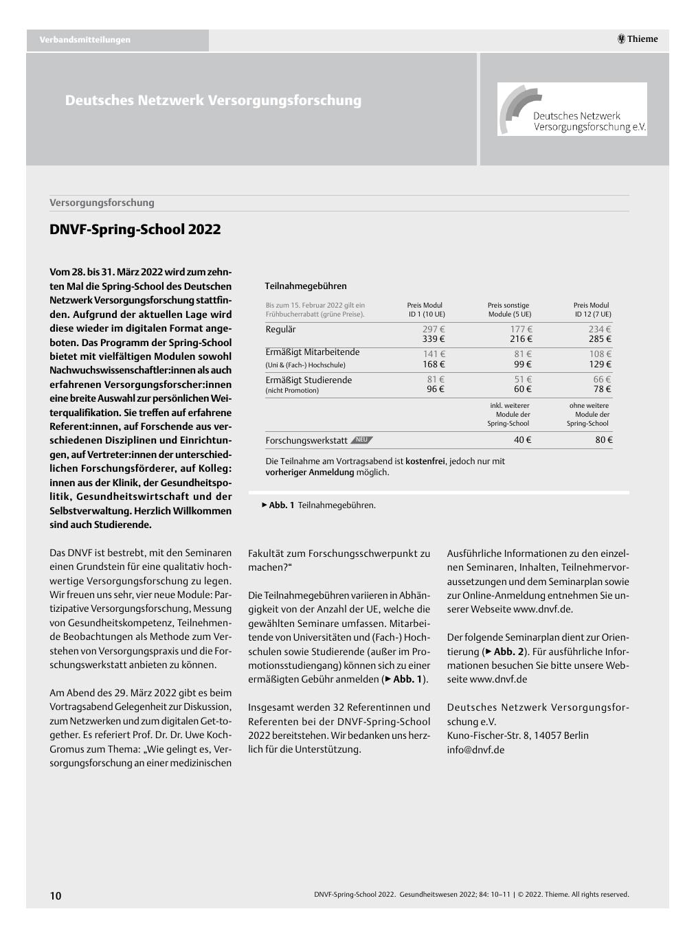 Vorschauseite 1: Deutsches Netzwerk Versorgungsforschung.
