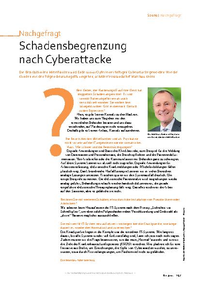 Vorschauseite 1: Schadensbegrenzung nach Cyberattacke