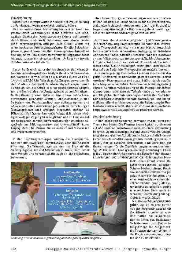 Vorschauseite 3: Pädagogische Qualifizierung als Voraussetzung erfolgreicher praktischer Physiotherapieausbildung: Ein Best-Practice-Beispiel für Mentorinnen und Praktikantinnen.