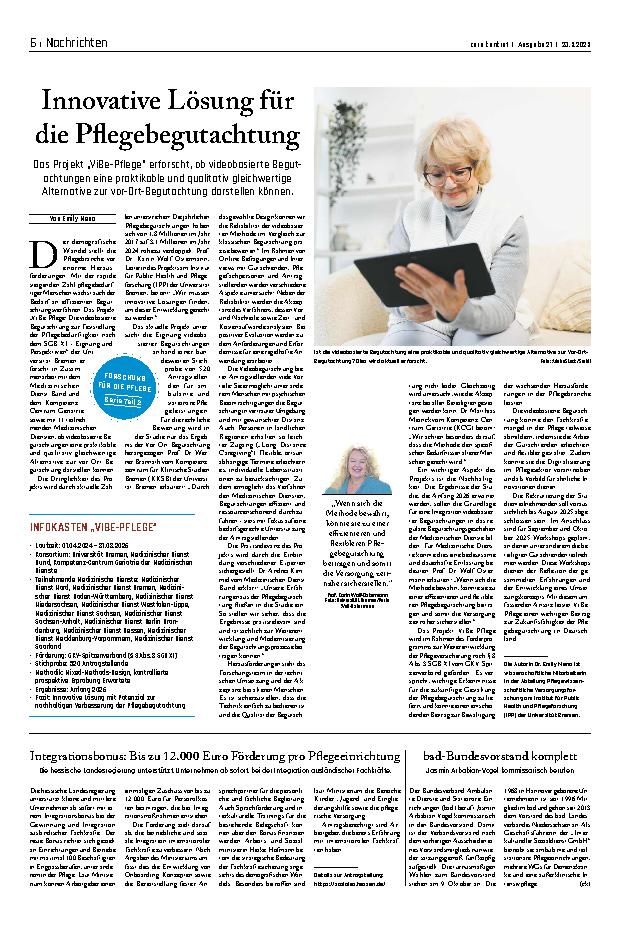 Vorschauseite 1: Innovative Lösung für die Pflegebegutachtung