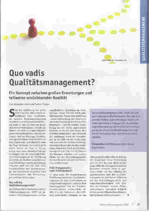 Vorschauseite 1: Quo vadis Qualitätsmanagement?