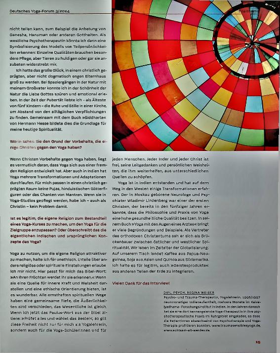 Vorschauseite 4: "Aus unterschiedlichen Quellen schöpfen" - Interview mit Regina Weiser