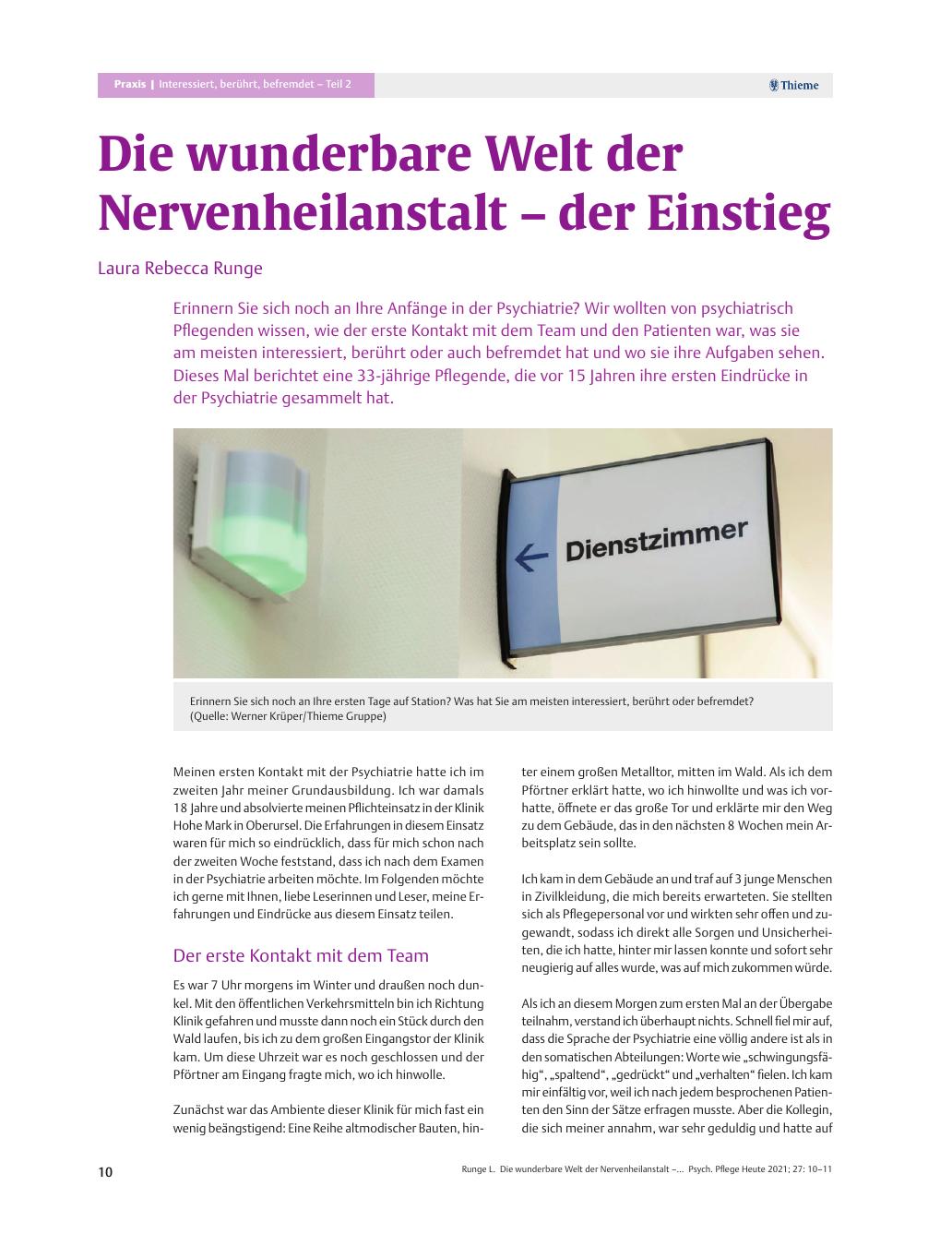 Vorschauseite 1: Die wunderbare Welt der Nervenheilanstalt – der Einstieg