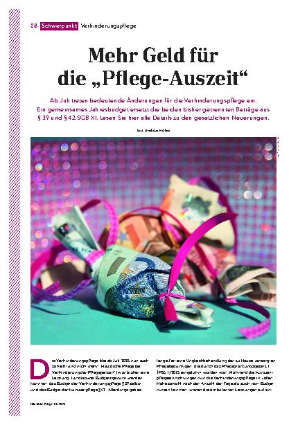Vorschauseite 1: Mehr Geld für die „Pflege-Auszeit“