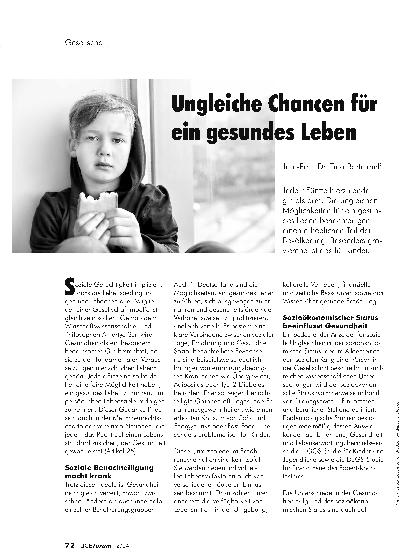 Vorschauseite 1: Ungleiche Chancen für ein gesundes Leben