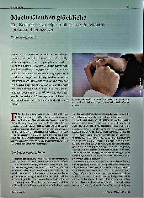 Vorschauseite 1: Macht Glauben glücklich? Zur Bedeutung von Spiritualität und Religiosität im Gesundheitswesen