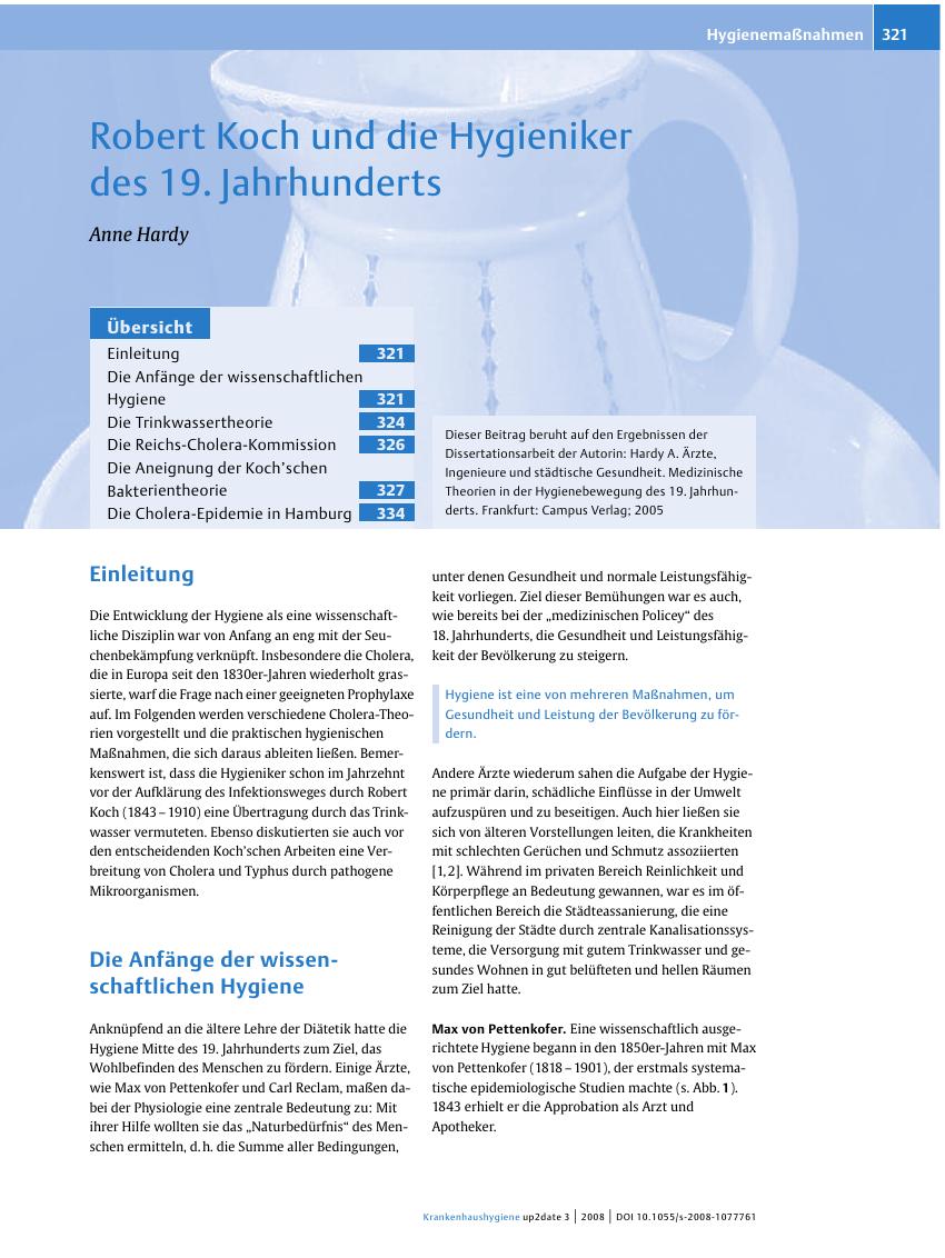 Vorschauseite 1: Robert Koch und die Hygieniker des 19. Jahrhunderts