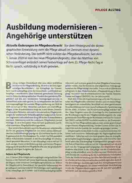 Vorschauseite 1: Ausbildung modernisieren - Angehörige unterstützen