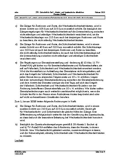 Vorschauseite 3: Einigung für die Ärztinnen und Ärzte an kommunalen Krankenhäusern vom 13. Januar 2025