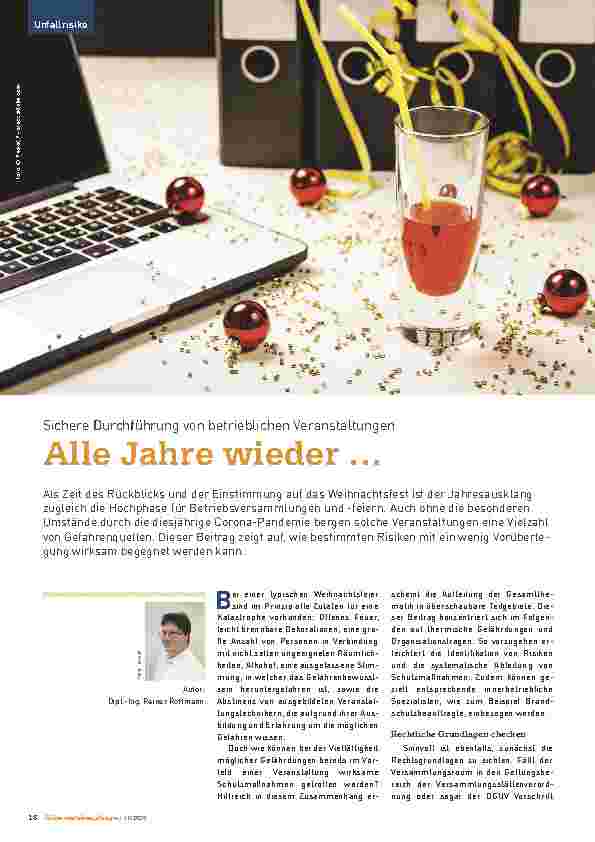 Vorschauseite 1: Sichere Durchführung von betrieblichen Veranstaltungen. Alle Jahre wieder ...