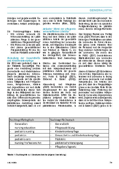 Vorschauseite 4: Fühlen sich generalistisch ausgebildete Pflegefachpersonen für die pädiatrische Pflege ausreichend qualifiziert? Eine qualitative Studie über das Erleben der pädiatrischen Anteile…