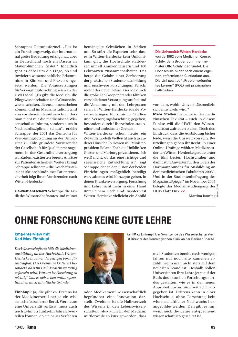 Vorschauseite 1: Ohne Forschung keine gute Lehre