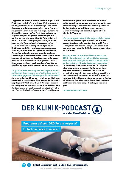 Vorschauseite 3: DRG-System „Die Akropolis wurde auch nicht an einem Tag geschaffen“