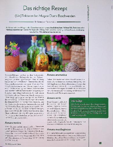 Vorschauseite 1: Das richtige Rezept (Ur-)Tinkturen bei Magen-Darm-Beschwerden