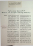 Vorschauseite 3: Die Krise der Sorgearbeit - Demenz und die Digitalisierung der Pflege